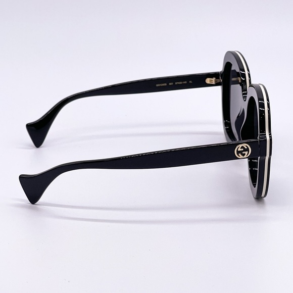 NEW GUCCI GG1240S 001 BLACK OVERSIZED ROUND WOMEN SUNGLASSES GUCCI - Picture 9 of 14